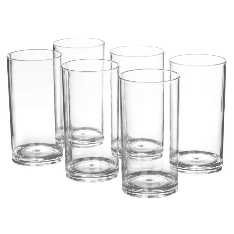 AOYITE 20-ounce Plastic Tumblers Dishwasher-Safe Premium Quality Juice Water Glasses BPA-free Clear Set of 6 Drinking Cups - Image 1